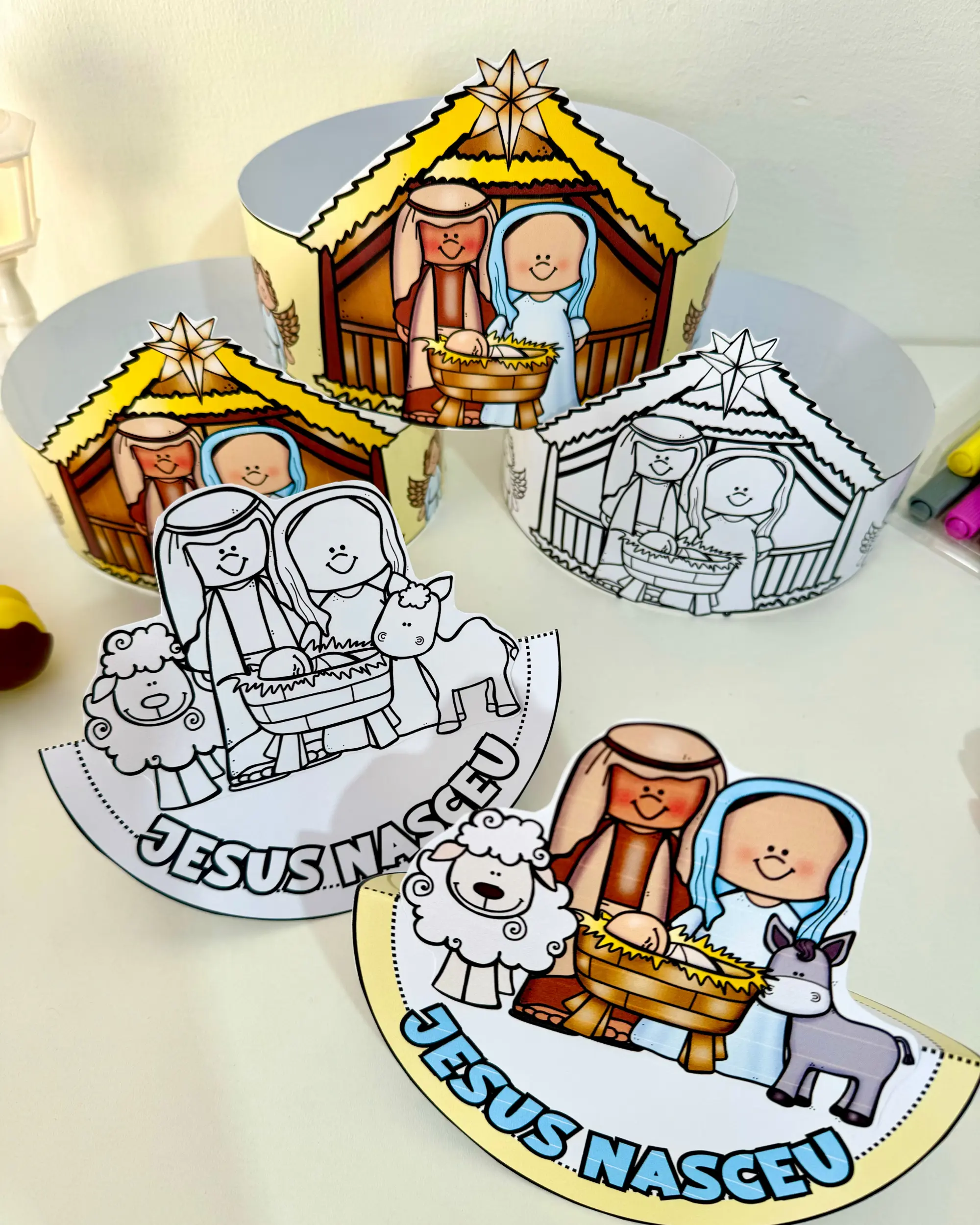 Capa de Presépio Dançante e Coroa de Natal para Educação Infantil