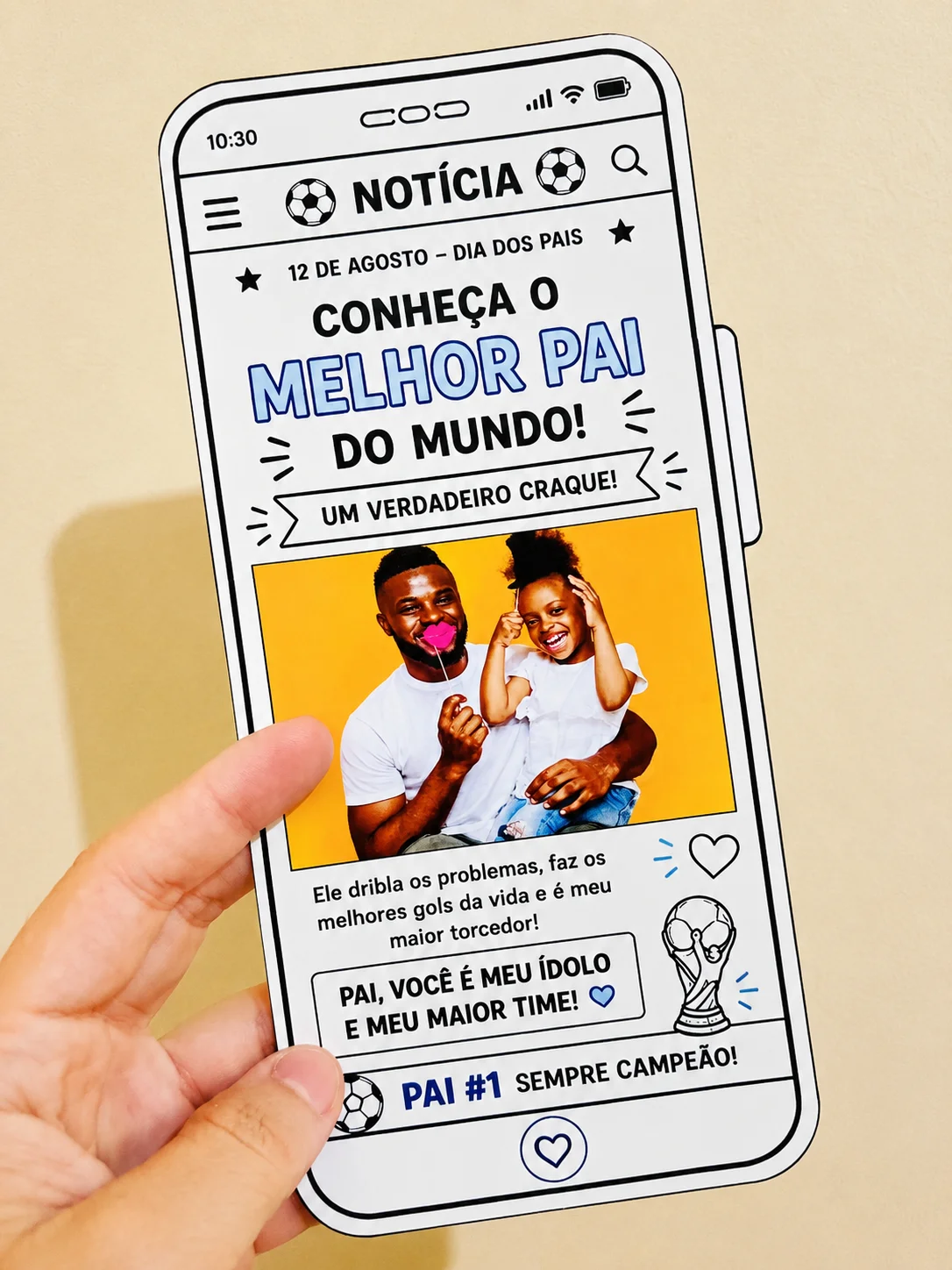 Imagem da galeria 3 de Cartão Dia dos Pais – Tema Copa do Mundo