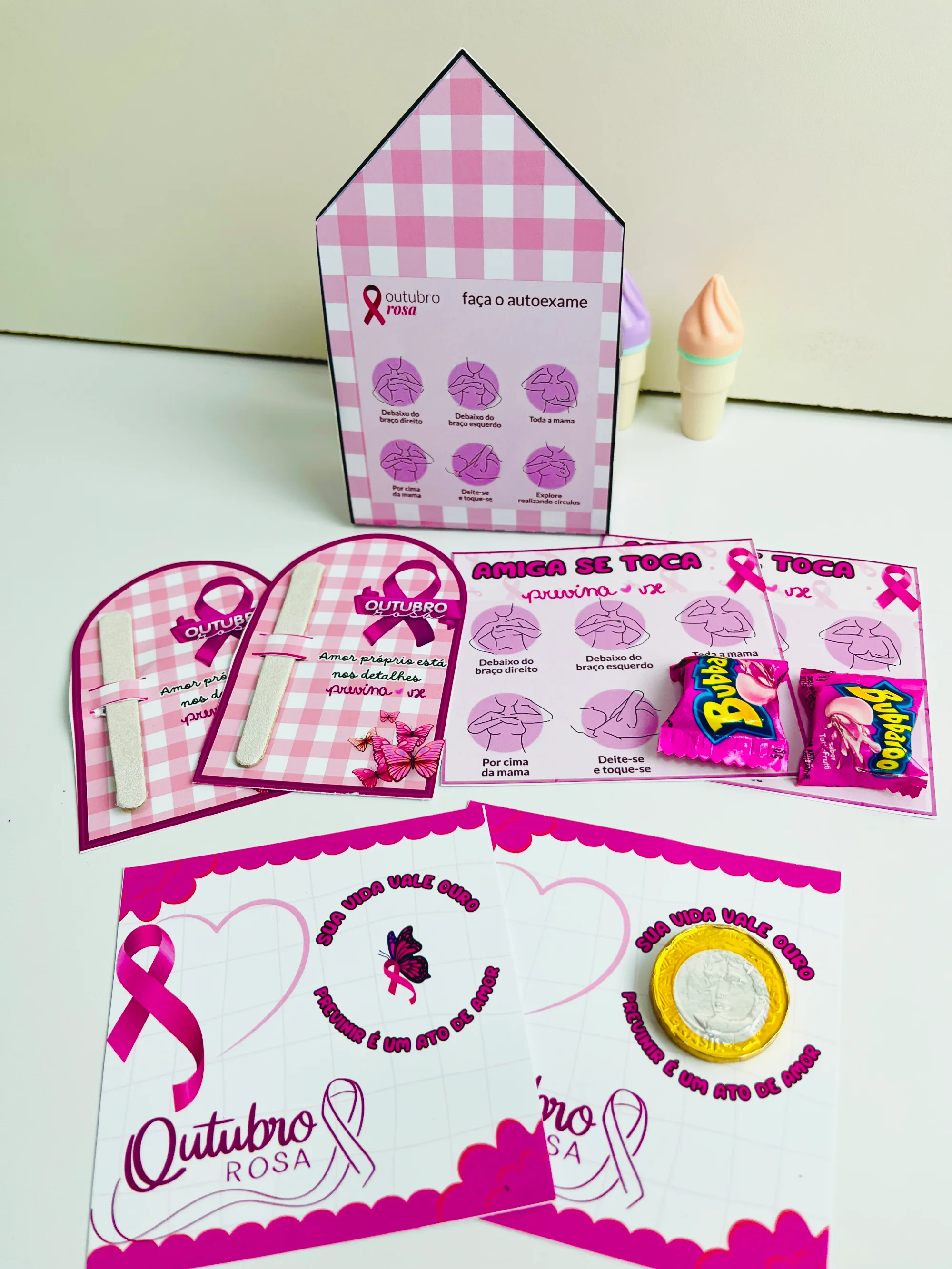 Kit de Lembrancinhas OUTUBRO ROSA – Material Pedagógico