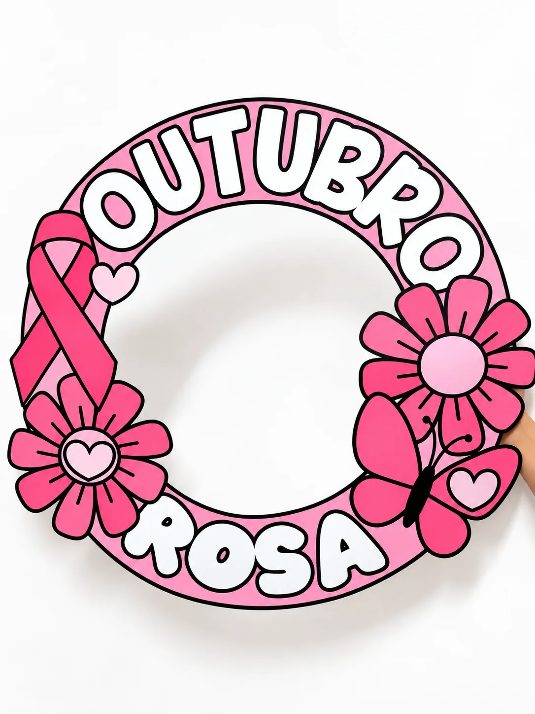 Imagem da galeria 1 de Bambolê Outubro Rosa para Fotos – Decoração e Conscientização