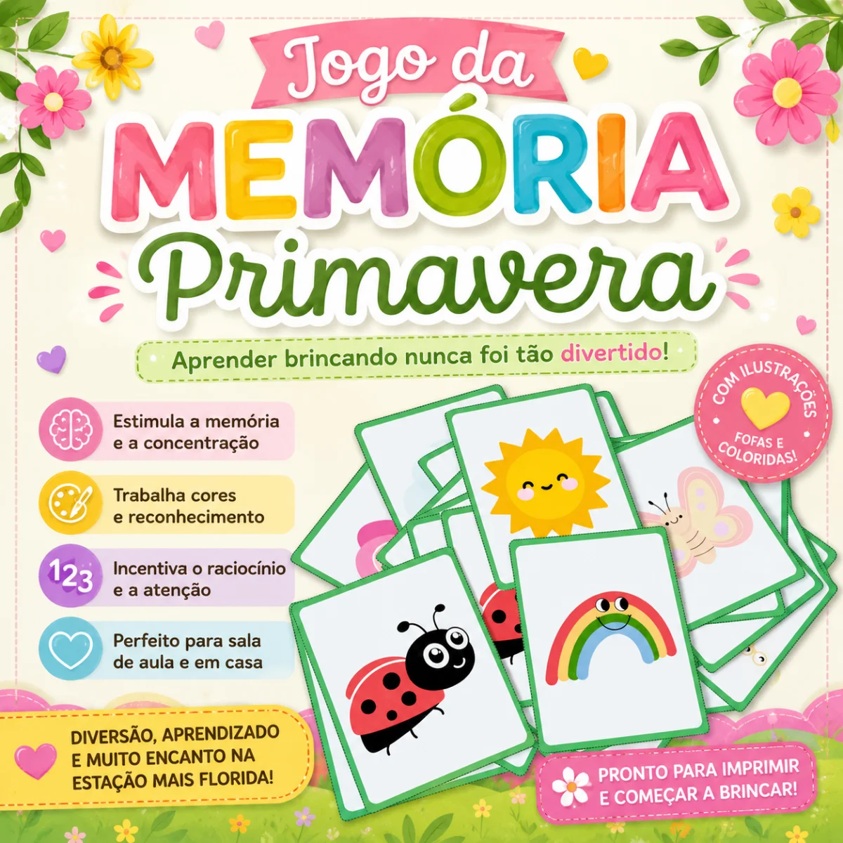 Capa de Jogo da Memória – Primavera – Material Pedagógico