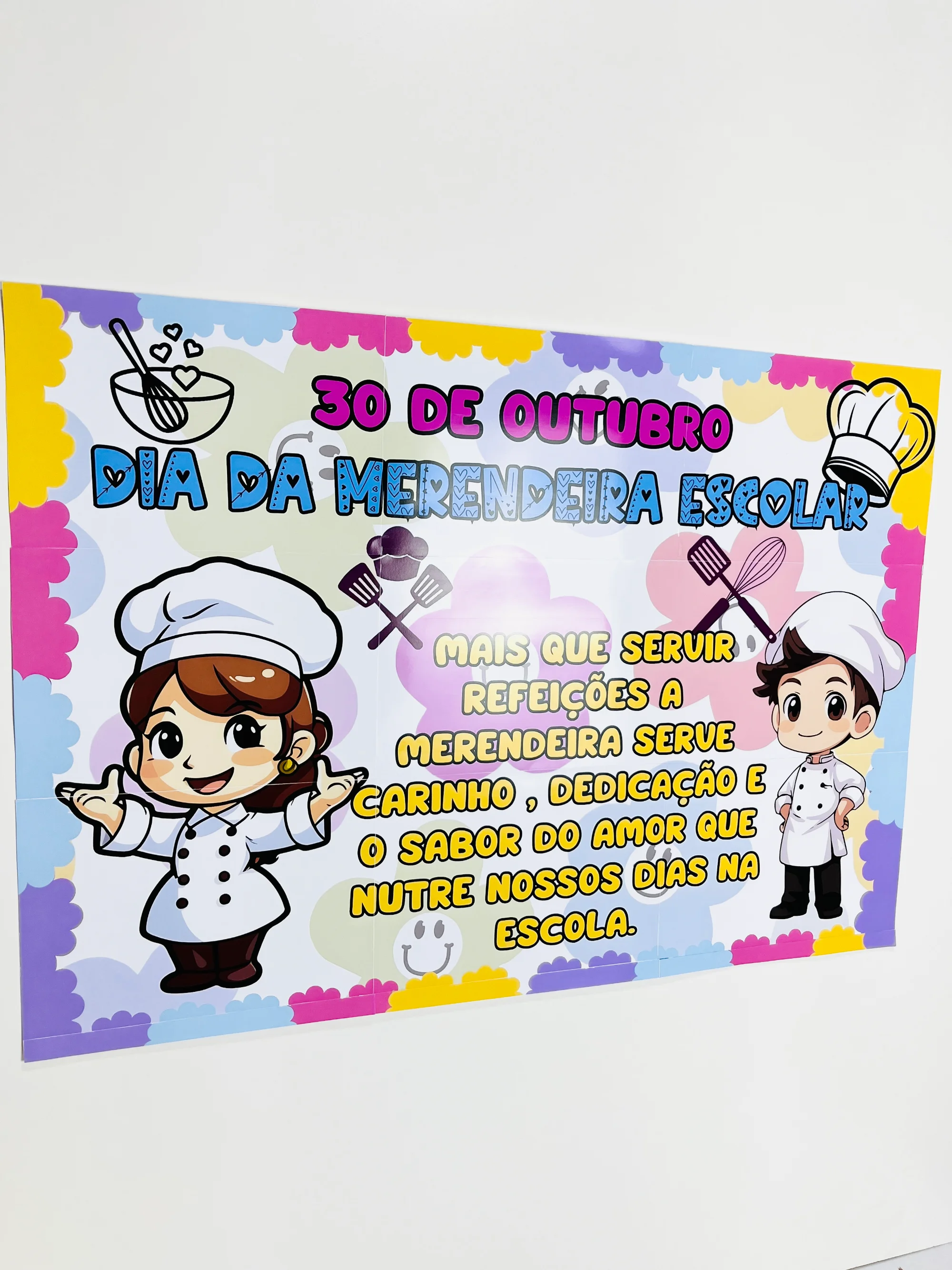 Capa de Painel Dia da Merendeira Escolar – Homenagem para 30 de Outubro