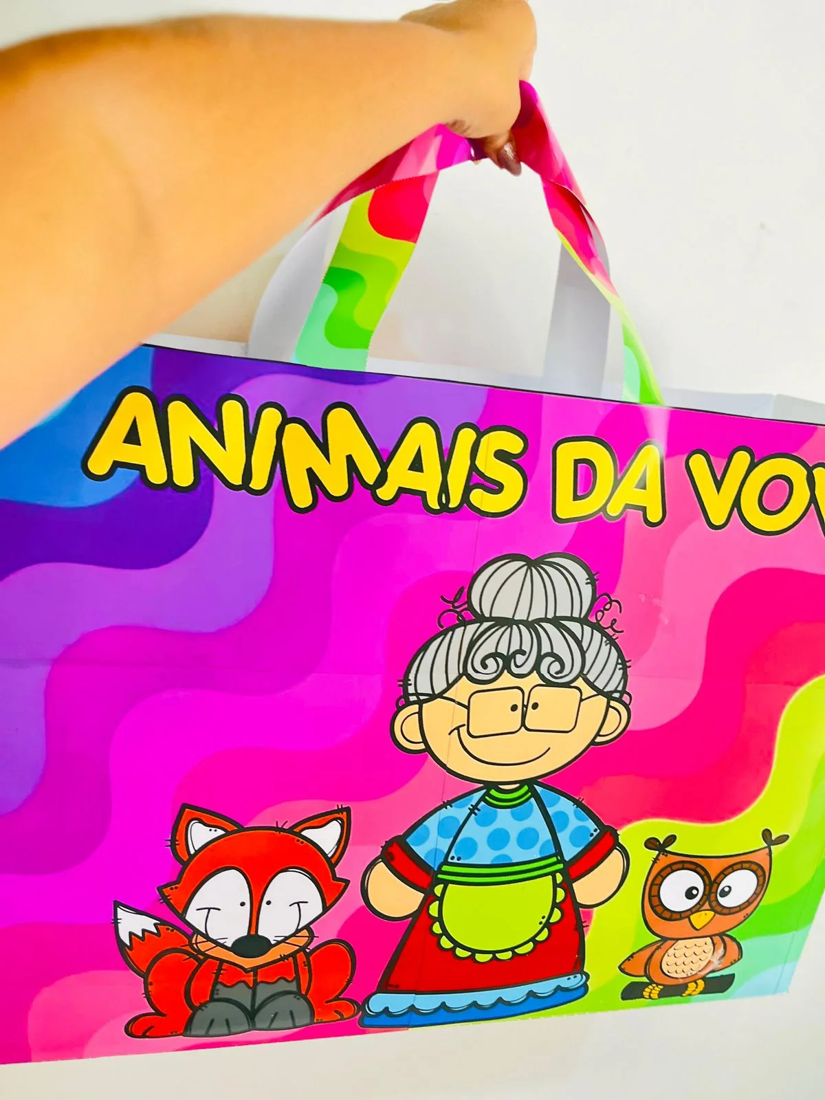 Capa de Sacola da Leitura - Os animais da vovó – PDF para Imprimir