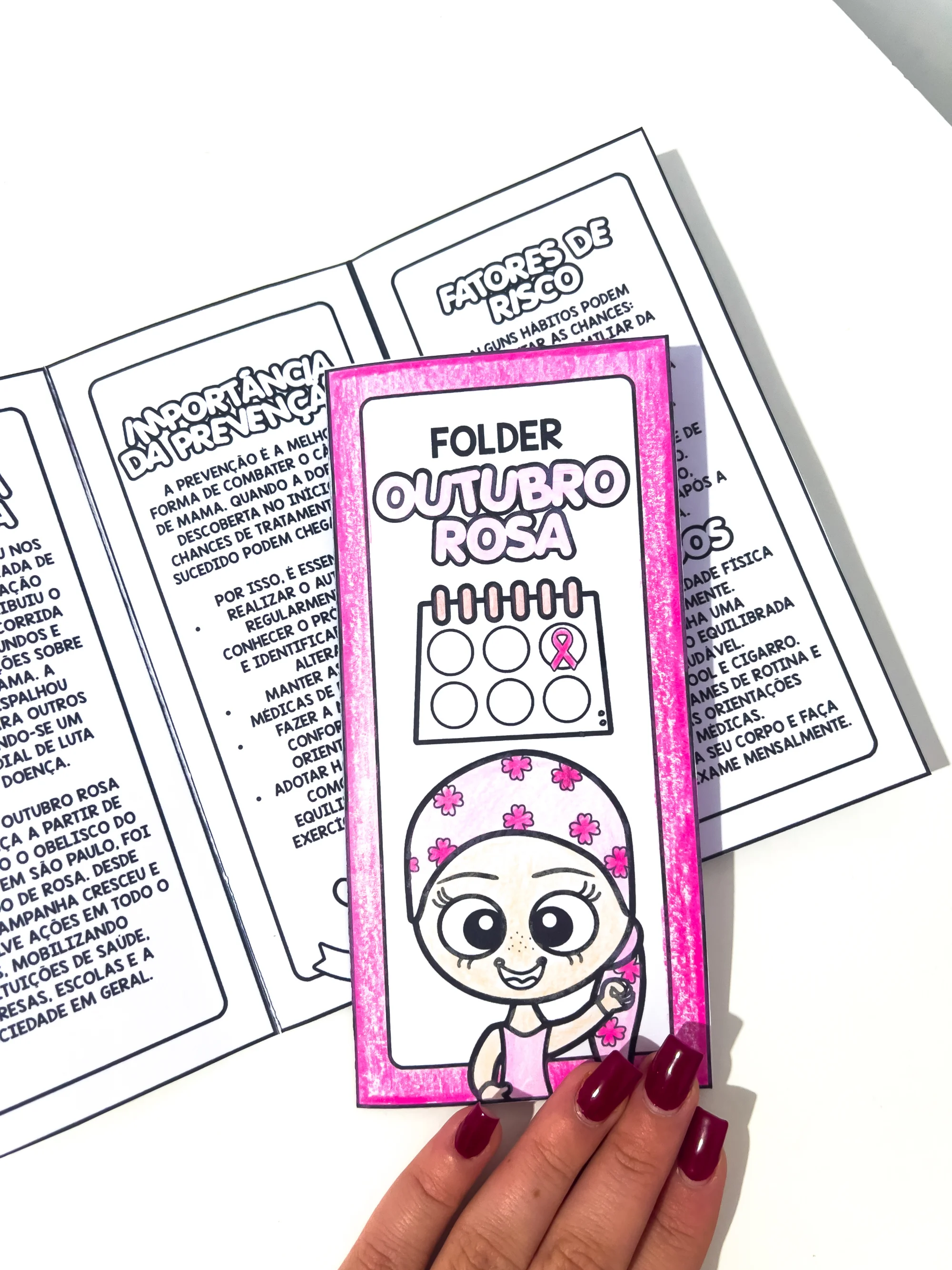 Capa de Folder Informativo Outubro Rosa – PDF para Imprimir