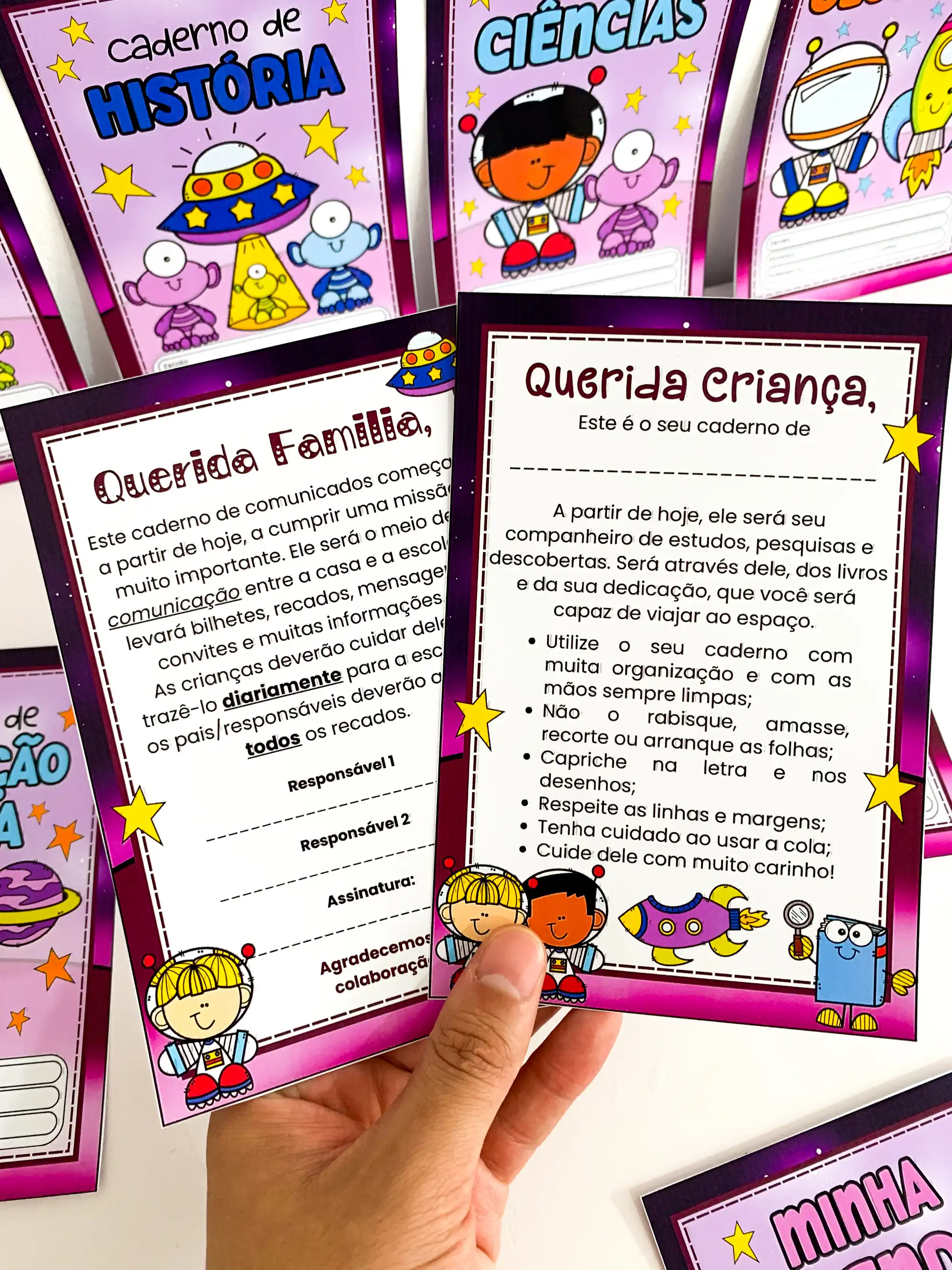 Imagem da galeria 2 de Capas de Caderno Astronauta Educação Infantil