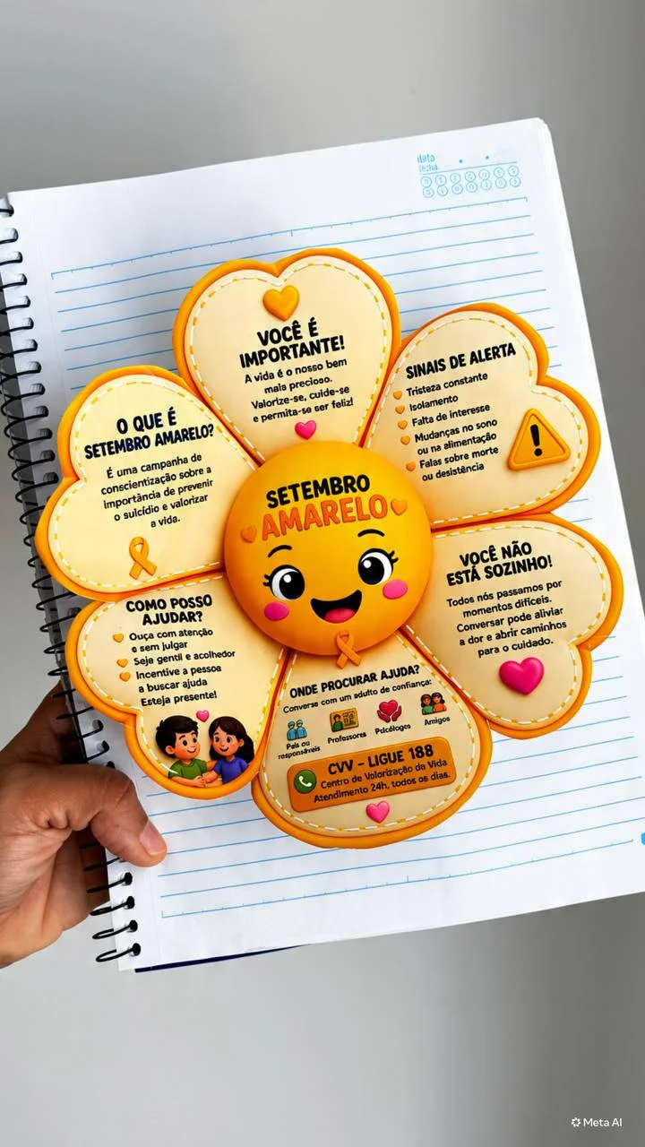 Capa de Setembro Amarelo na escola – PDF para Imprimir