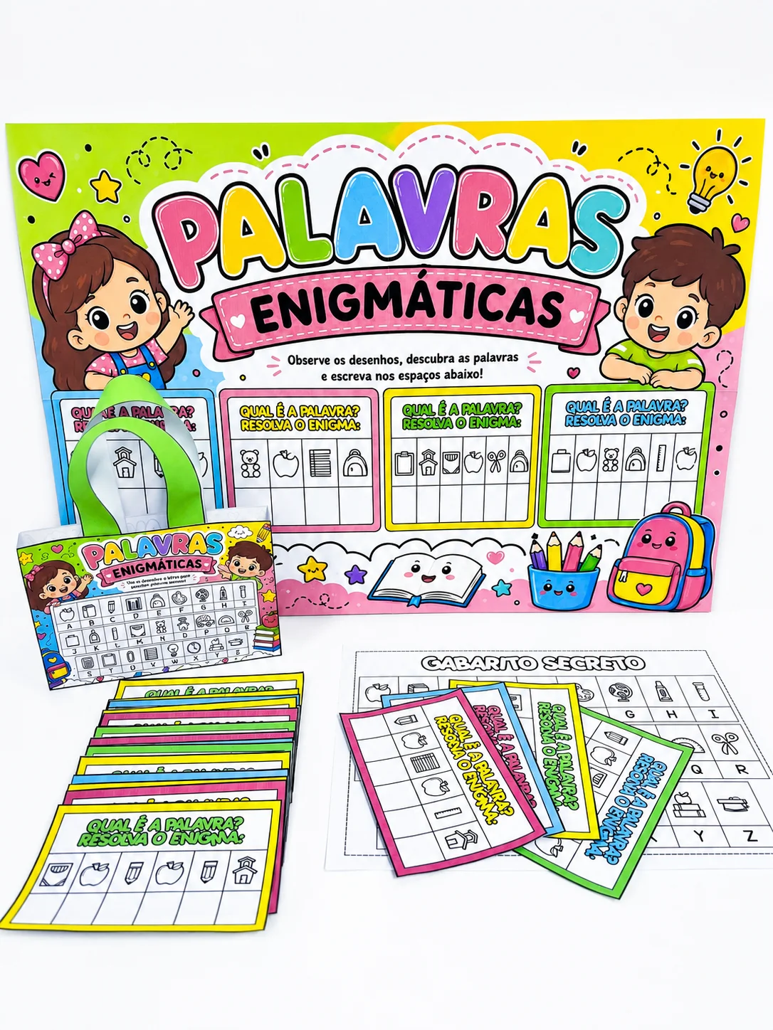 Capa de Palavras enigmáticas – PDF para Imprimir | Alfabetização