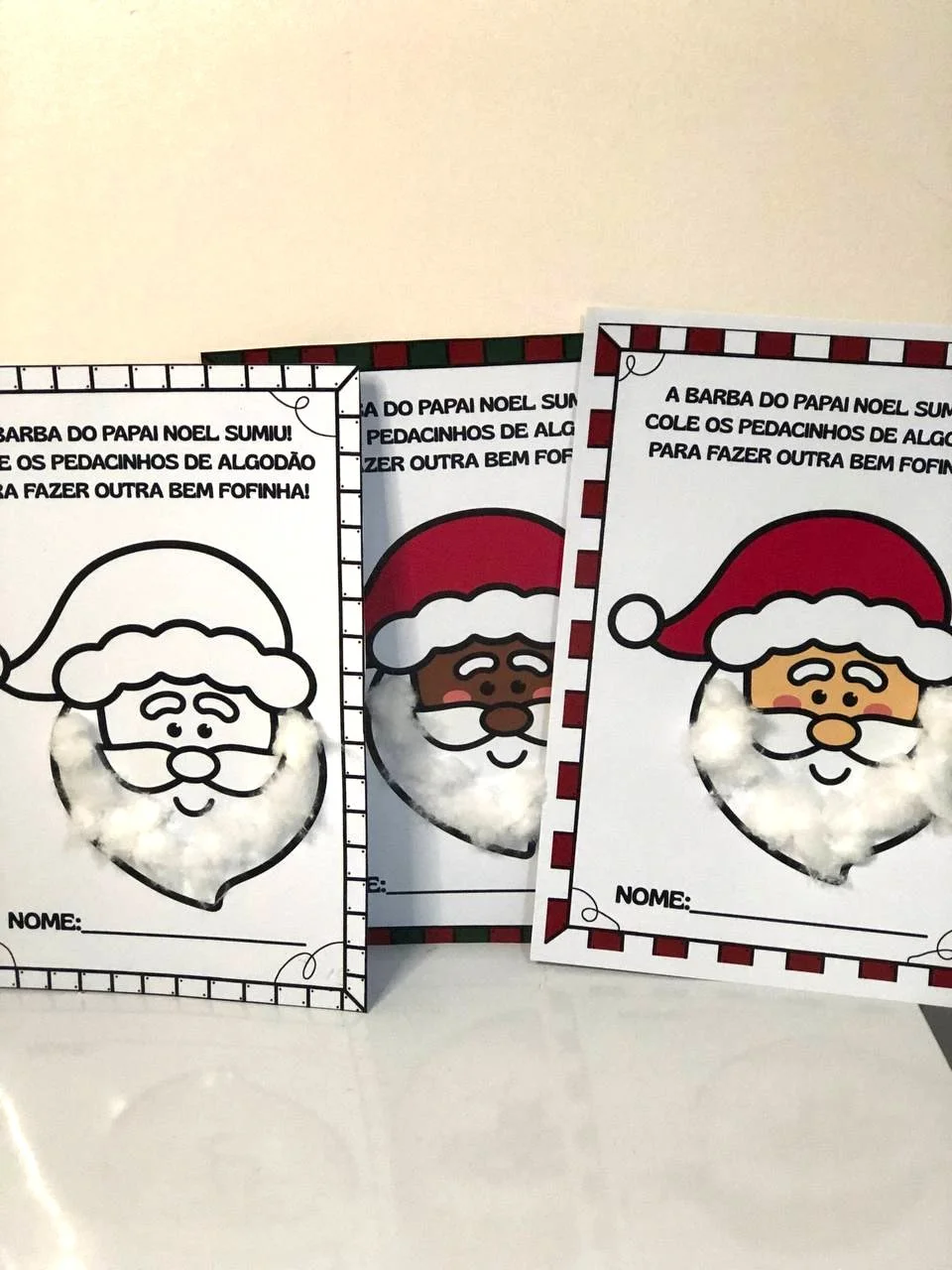 Imagem da galeria 2 de Atividade Natalina Barba do Papai Noel com Algodão para Crianças
