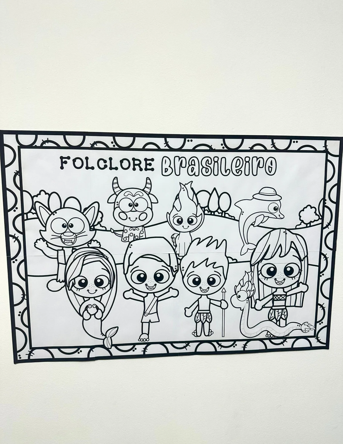 Capa de Cartaz para pintura coletiva – Folclore brasileiro