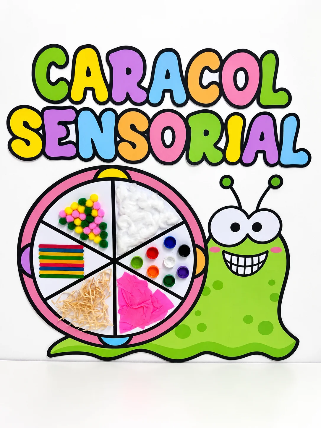 Painel Caracol Sensorial | Atividade de Texturas na Educação Infantil