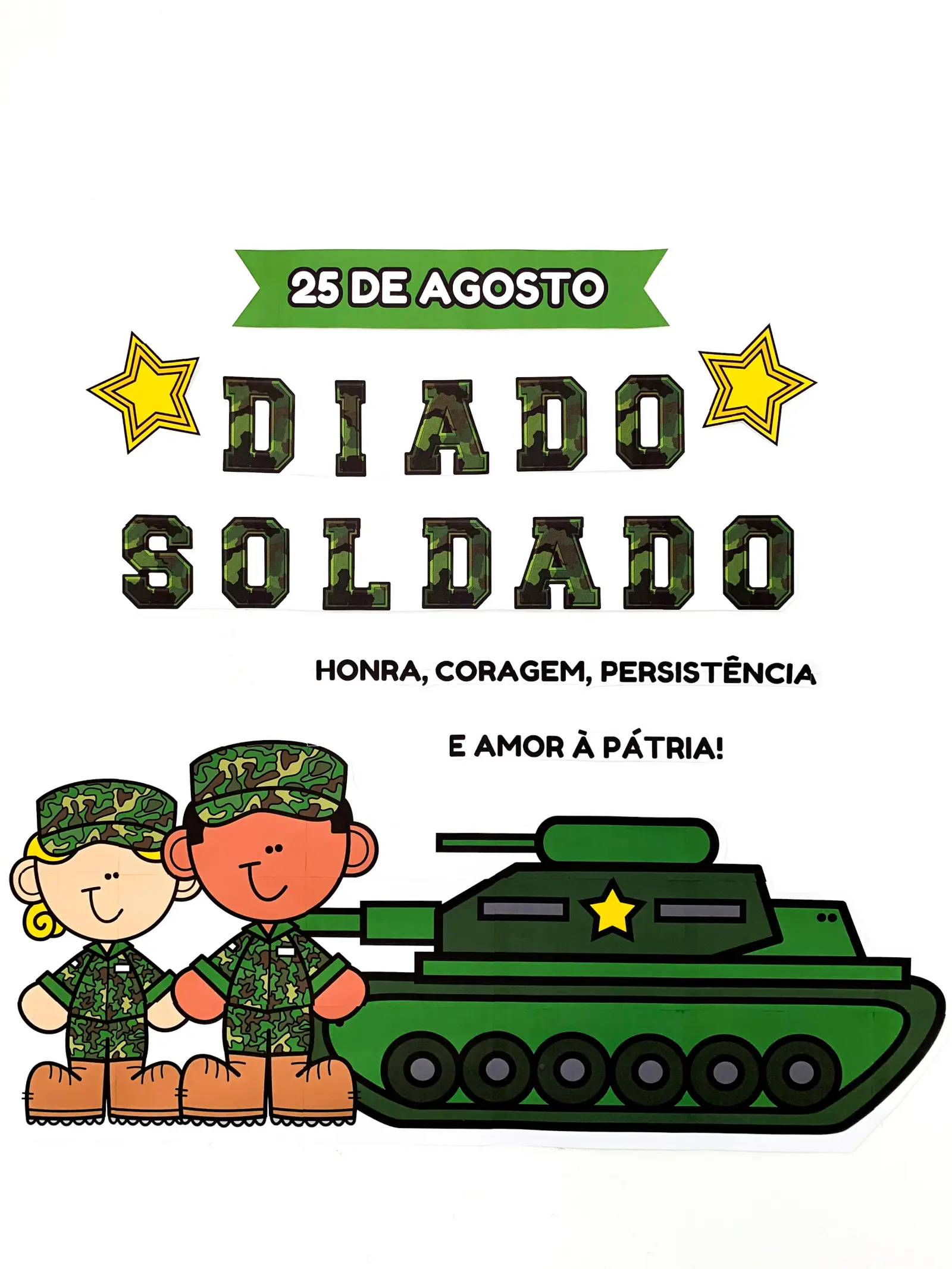 Capa de Painel Dia do Soldado – PDF para Imprimir | Educação Infantil