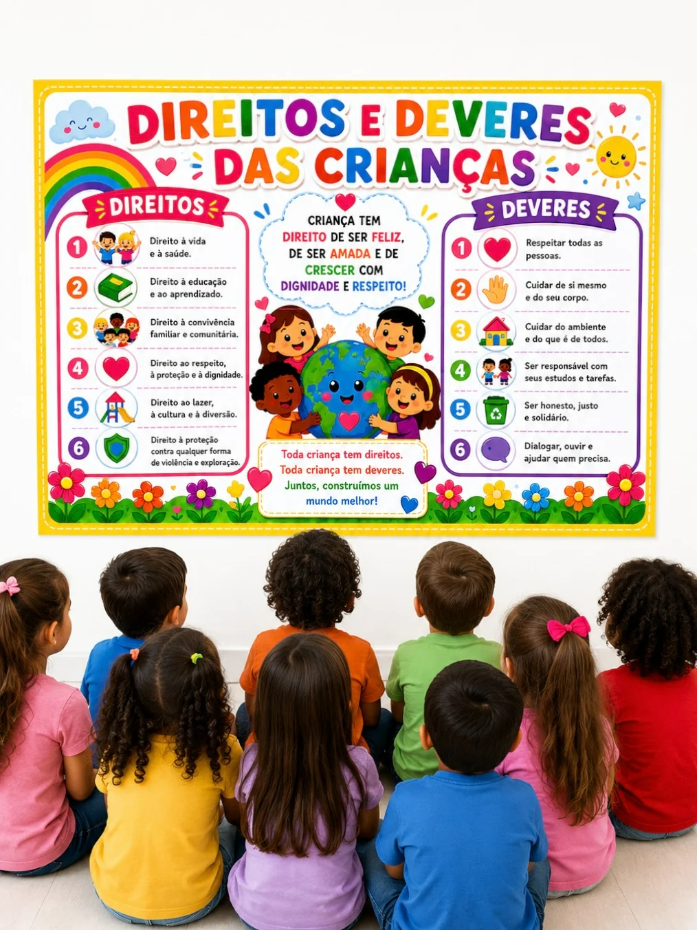 Capa de Painel Direitos e Deveres das Crianças – Material Pedagógico