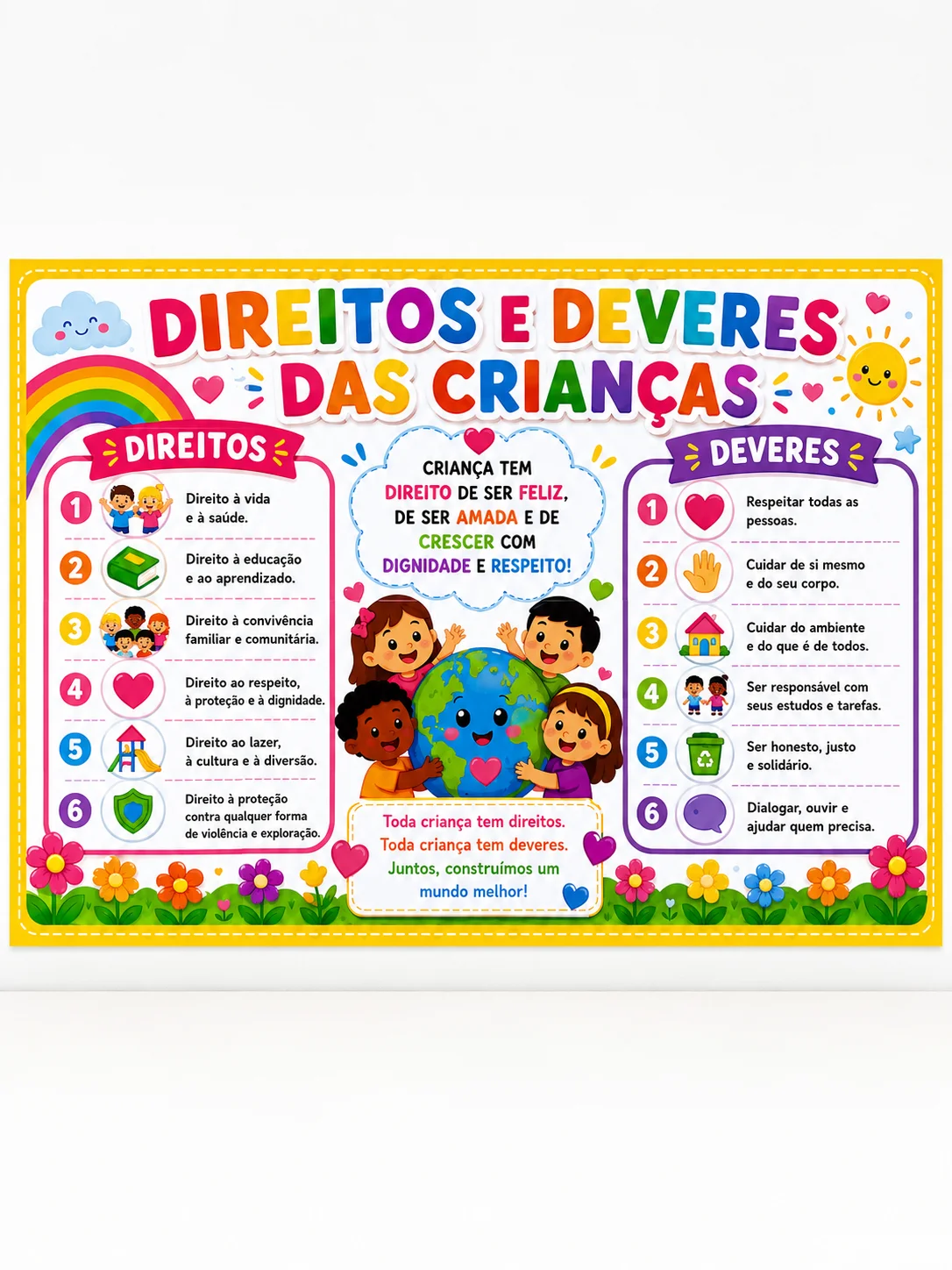 Imagem da galeria 2 de Painel Direitos e Deveres das Crianças – Material Pedagógico