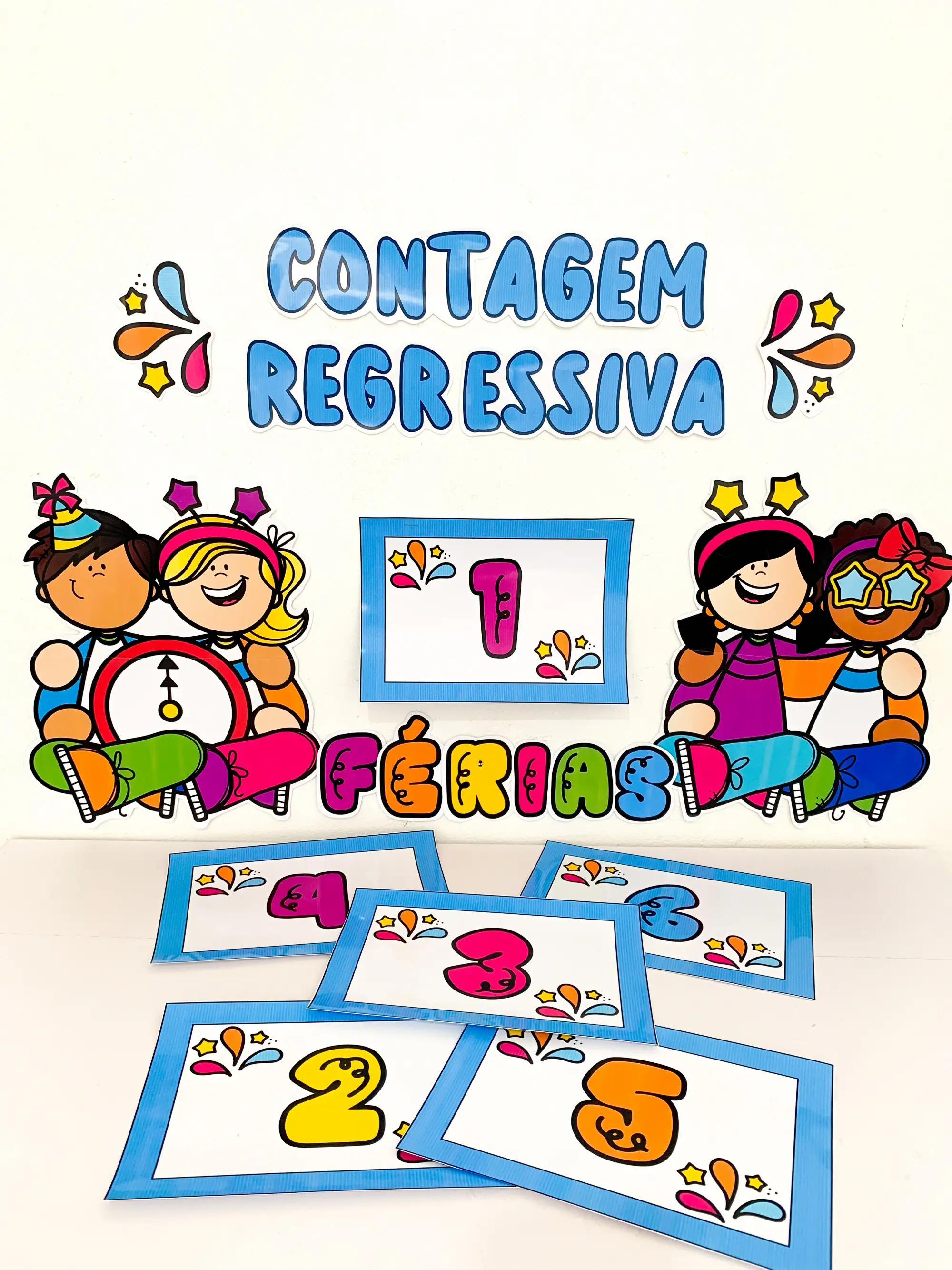 Capa de Contagem Regressiva para as Férias Educação Infantil e Anos Iniciais