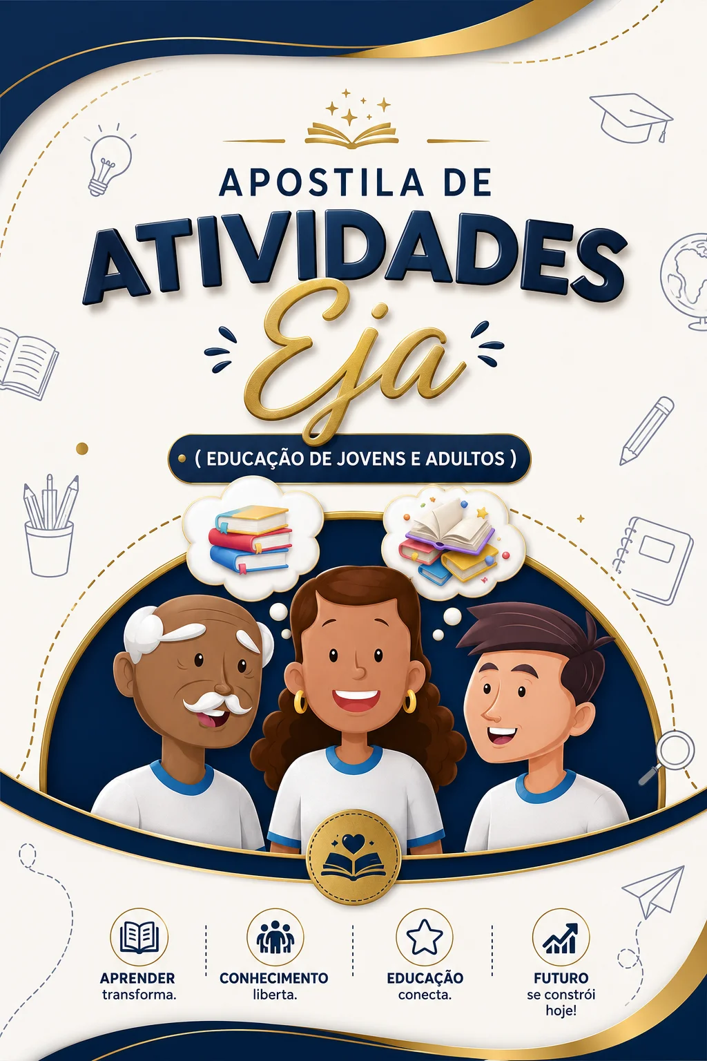 Capa de Apostila de atividades eja – PDF para Imprimir | Alfabetização