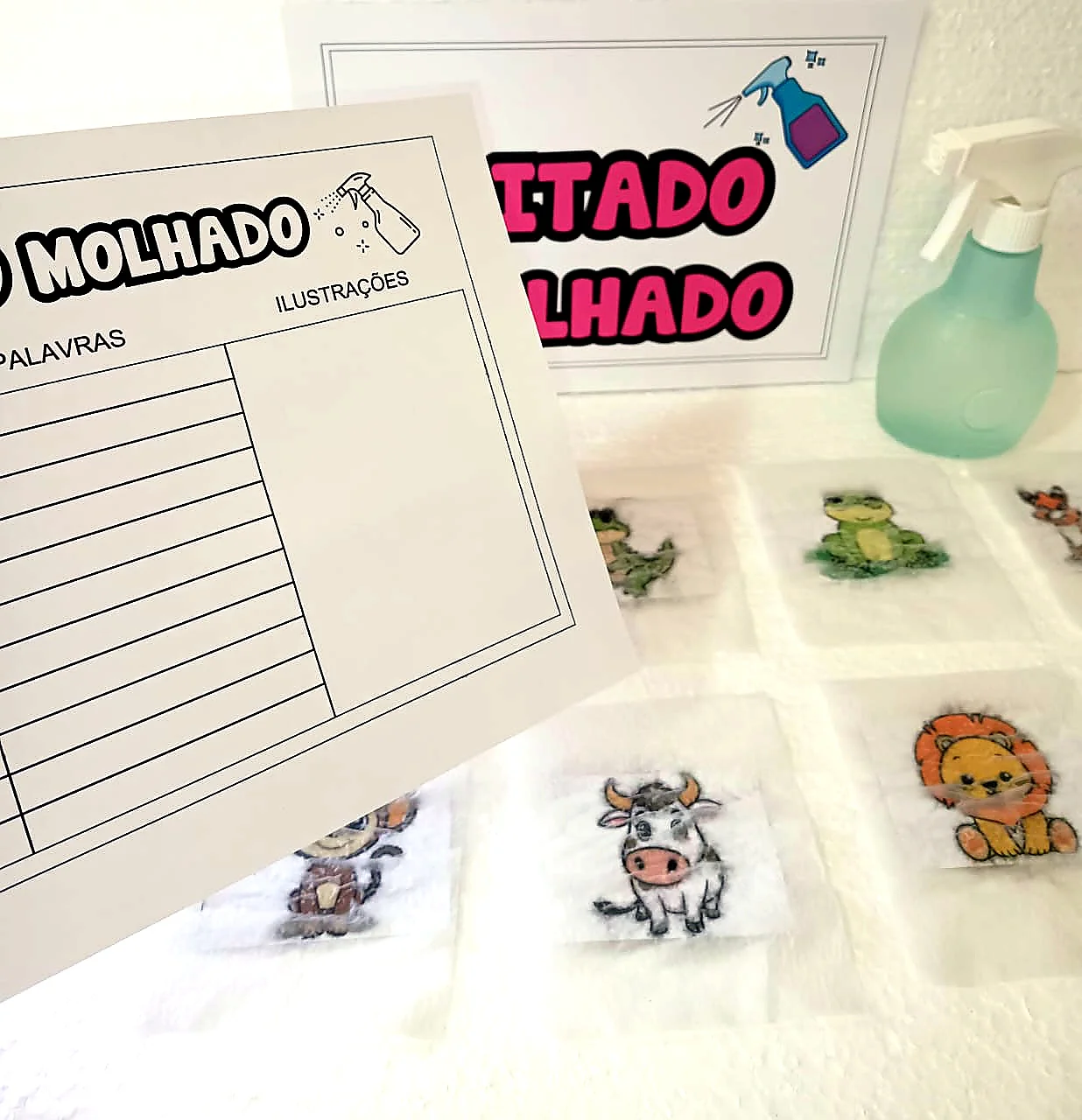 Imagem da galeria 1 de Atividade Ditado Molhado com Borrifador de Água para Alfabetização