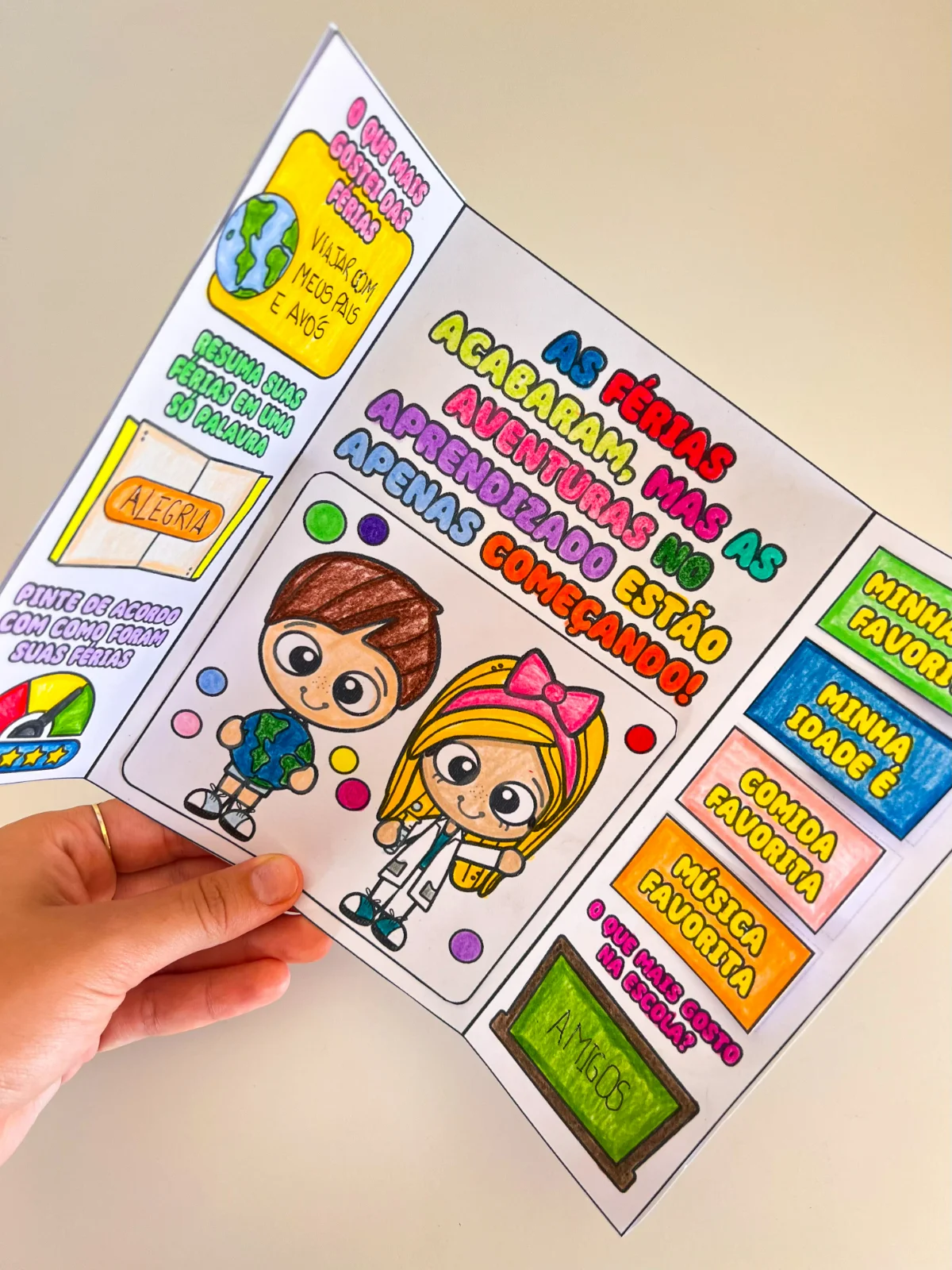 Imagem da galeria 1 de Lapbook Volta às Aulas – Minhas Férias – PDF para Imprimir