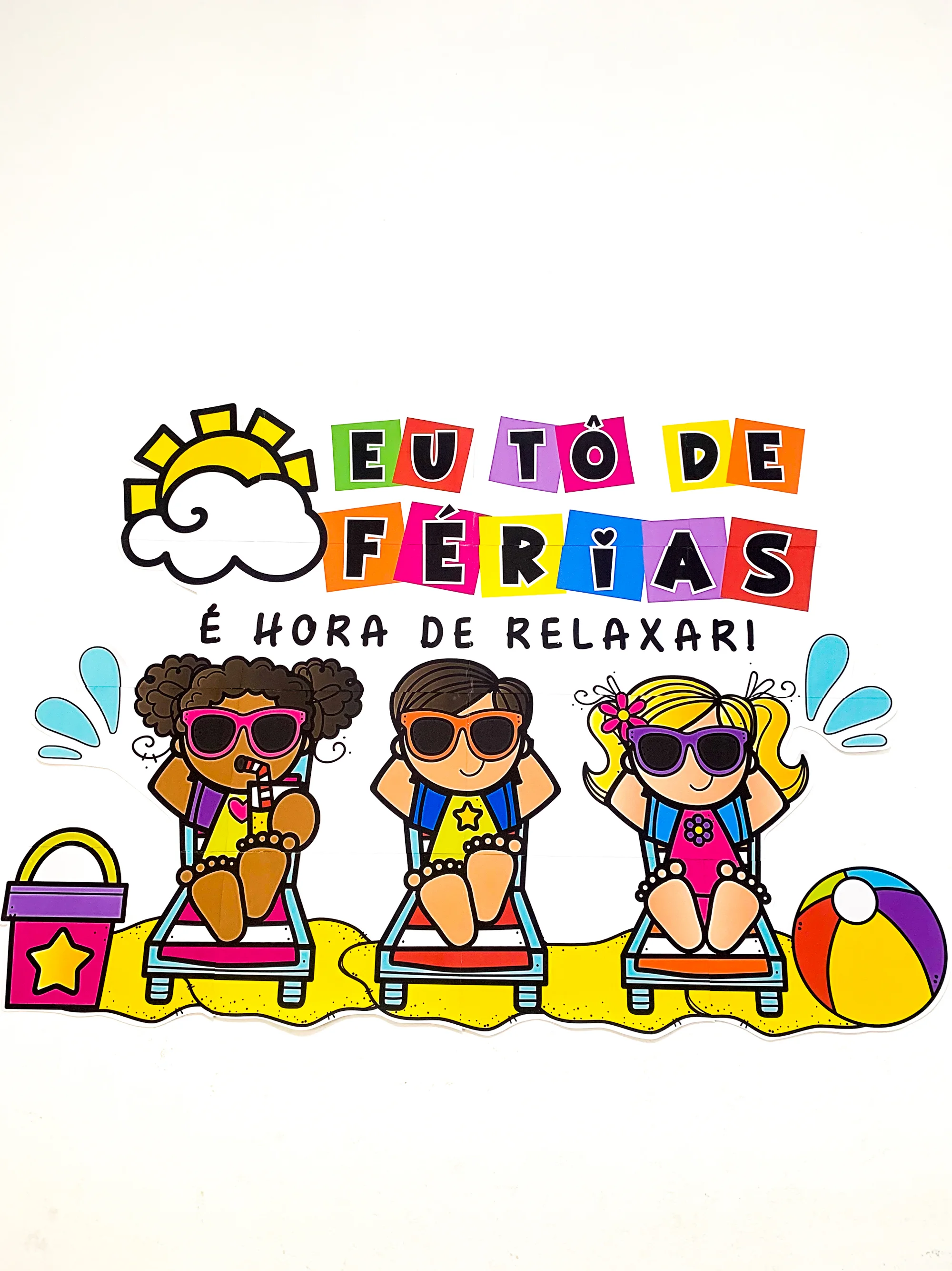 Capa de Painel Eu Tô de Férias para Educação Infantil e Anos Iniciais