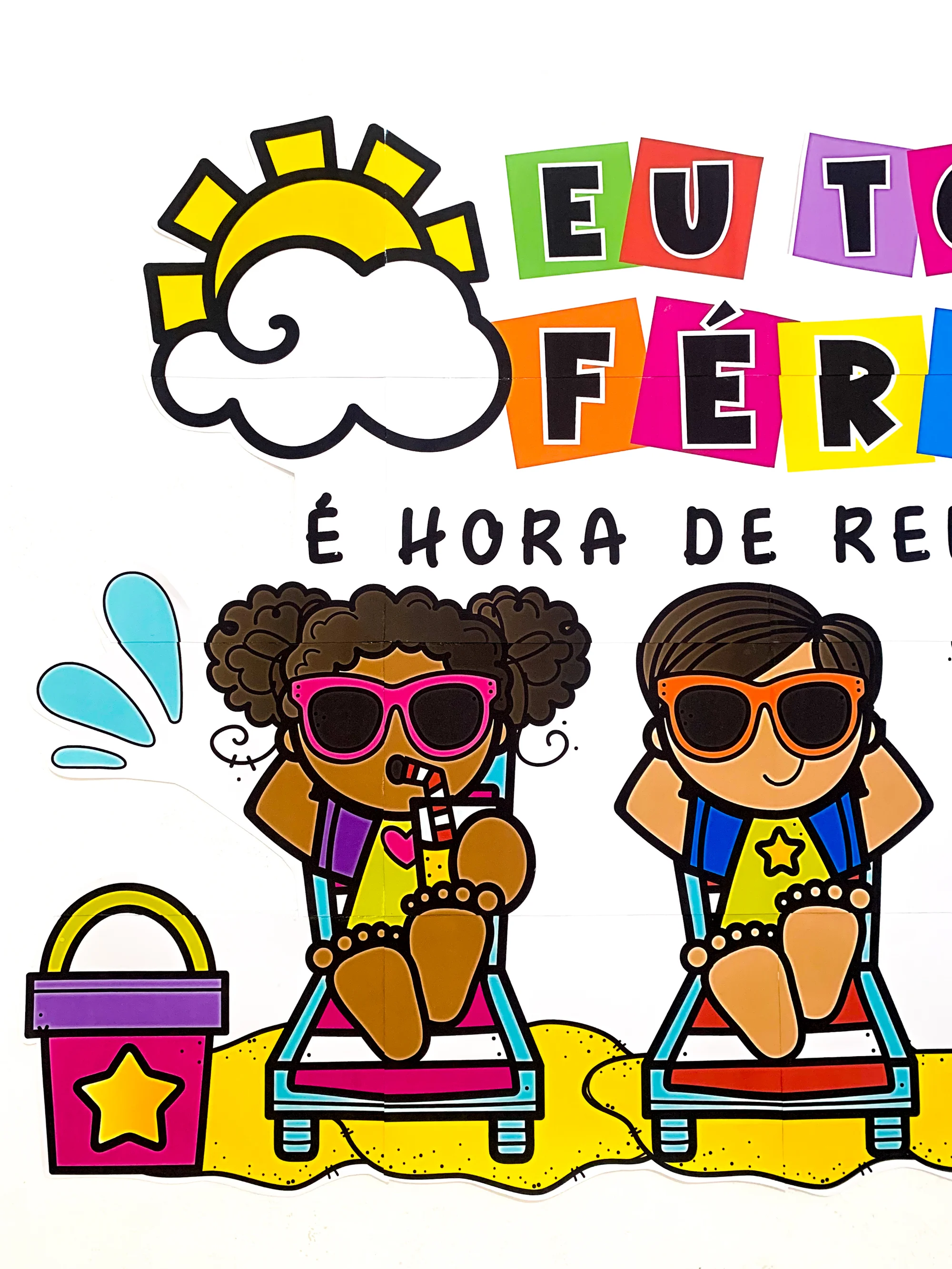 Imagem da galeria 1 de Painel Eu Tô de Férias para Educação Infantil e Anos Iniciais