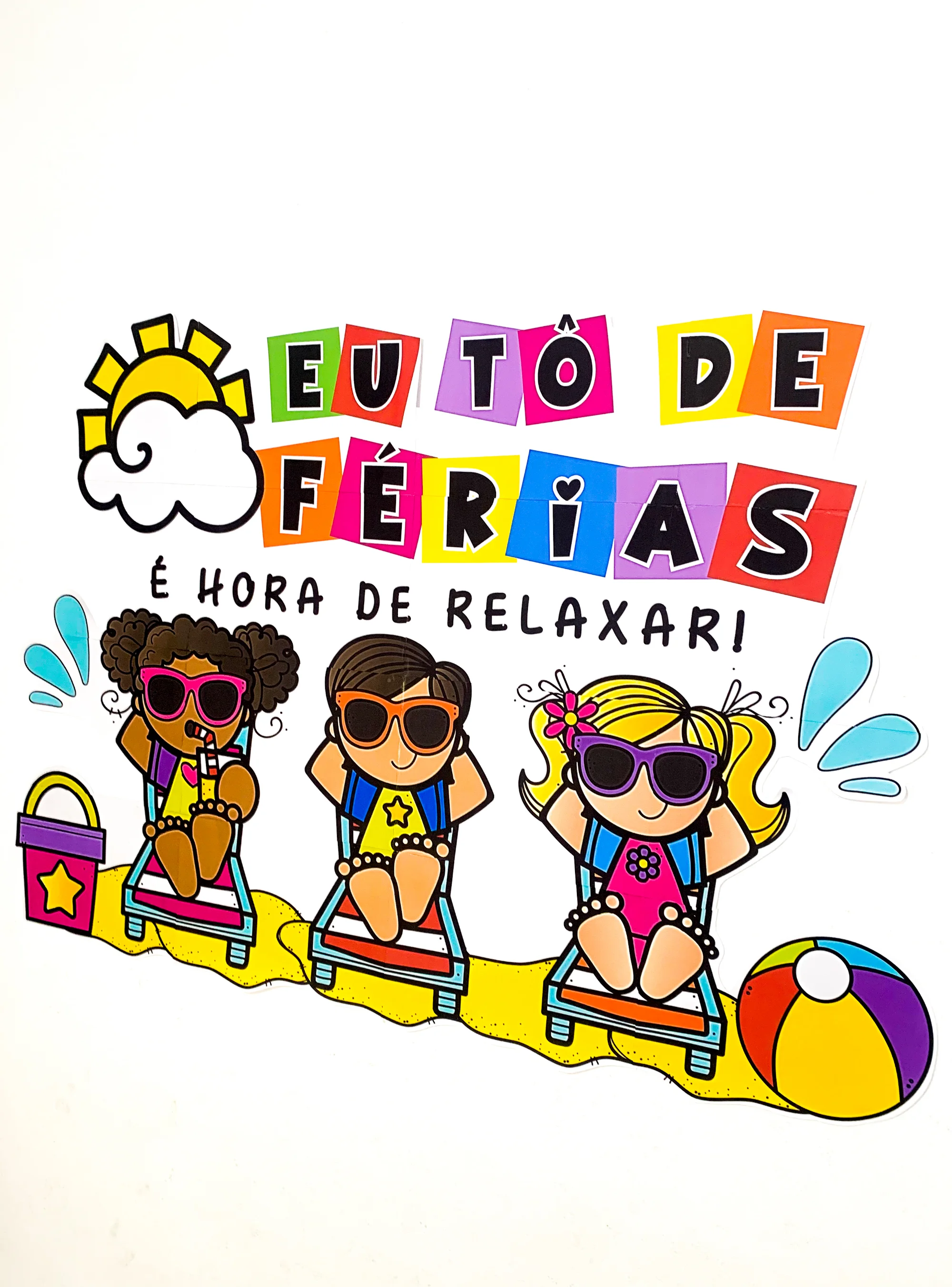 Imagem da galeria 2 de Painel Eu Tô de Férias para Educação Infantil e Anos Iniciais