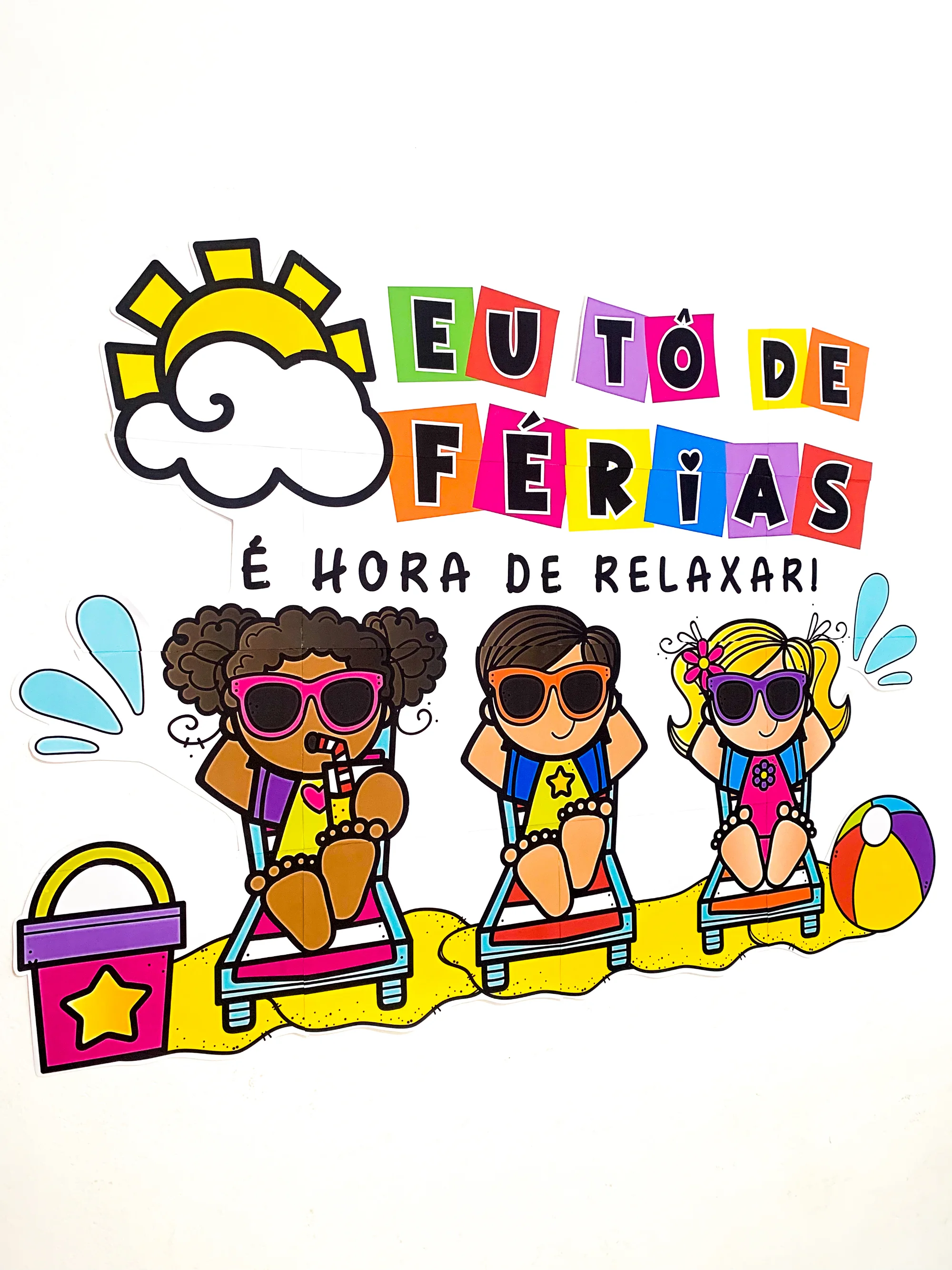 Imagem da galeria 3 de Painel Eu Tô de Férias para Educação Infantil e Anos Iniciais