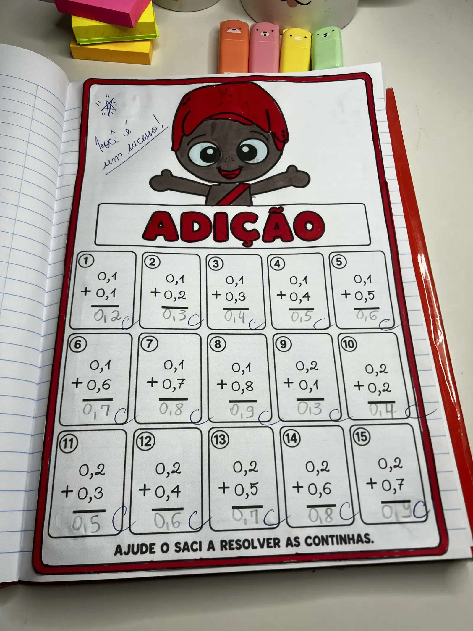 Capa de Folhinhas das 4 Operações — 4º Ano | Tema Folclore