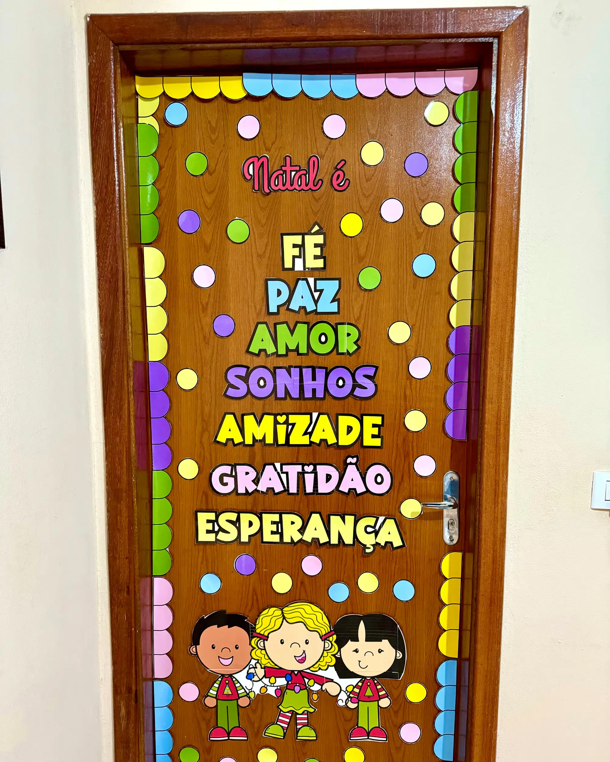 Capa de Decoração de Porta de Natal para Anos Iniciais do Ensino Fundamental