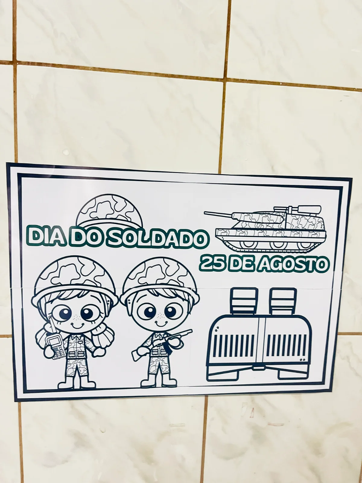 Capa de Cartaz Colaborativo Dia do Soldado | Educação Infantil