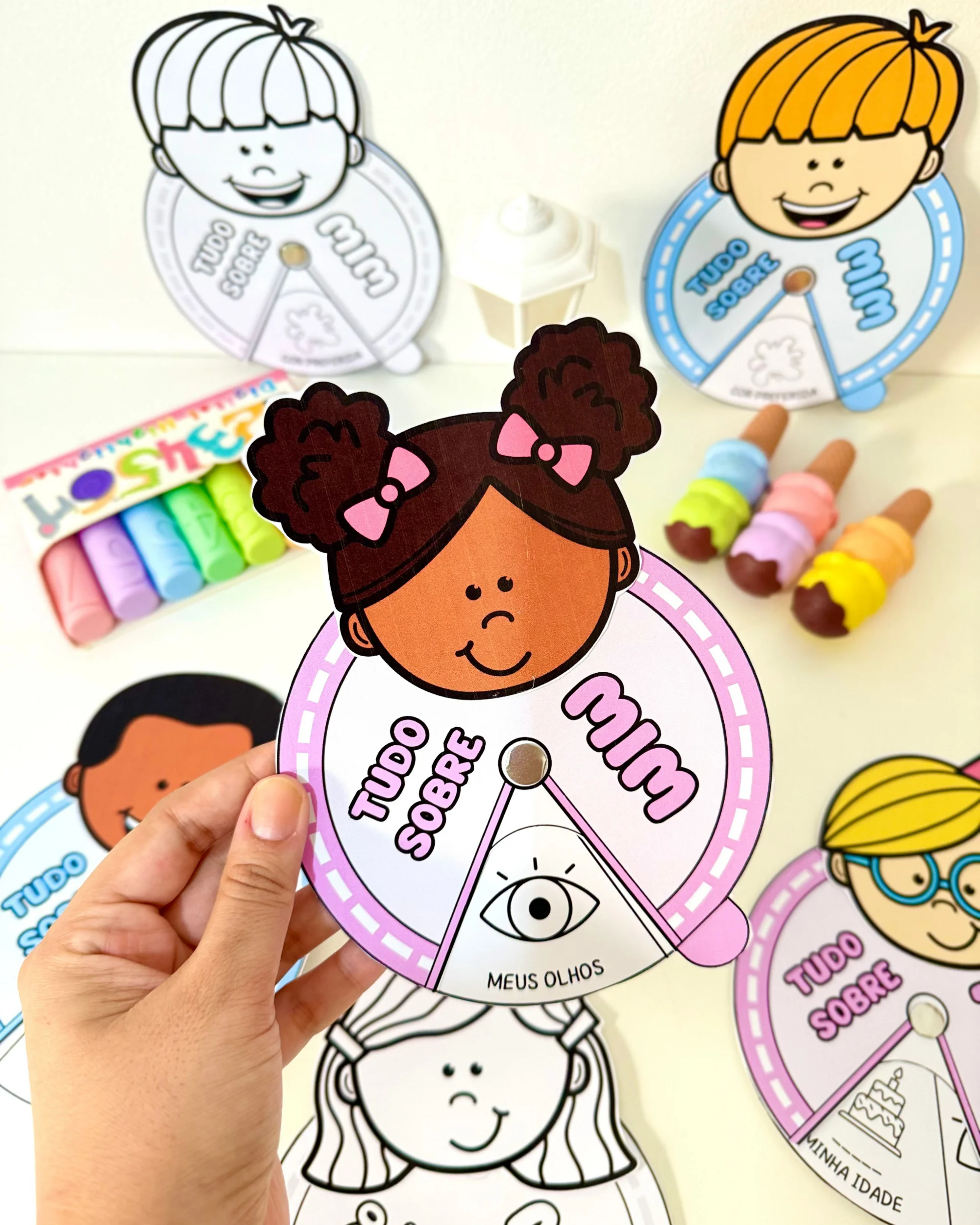 Capa de Roleta Tudo Sobre Mim para Educação Infantil e Anos Iniciais