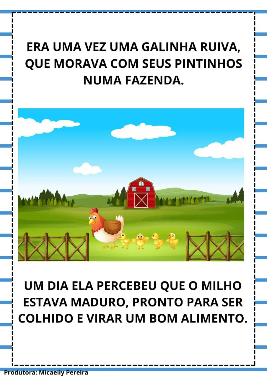 Imagem da galeria 1 de A GALINHA RUIVA – Atividades para Imprimir