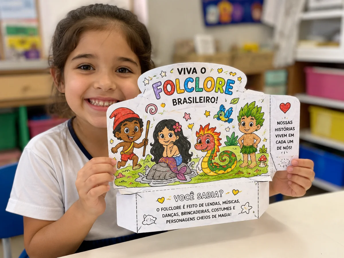 Capa de Cartão 3D - Folclore – PDF para Imprimir