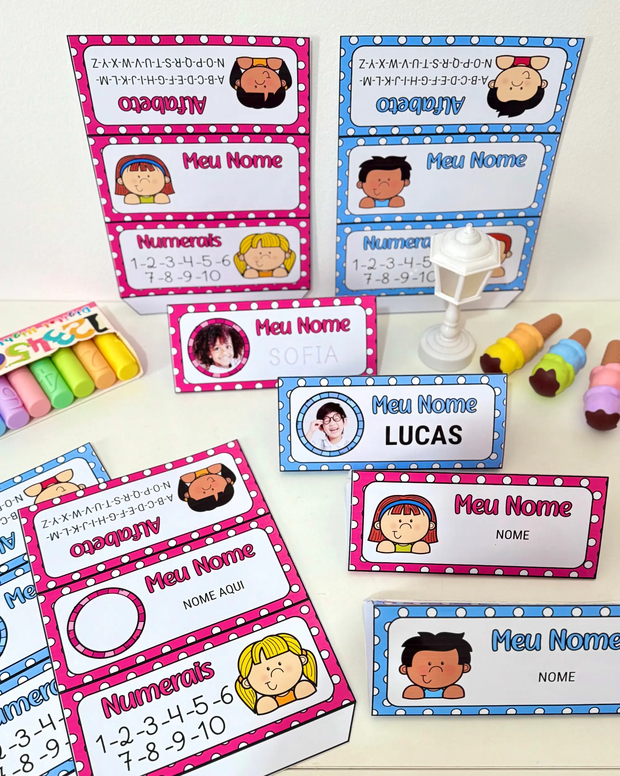 Imagem da galeria 2 de Crachá de Mesa Editável para Educação Infantil e Ensino Fundamental