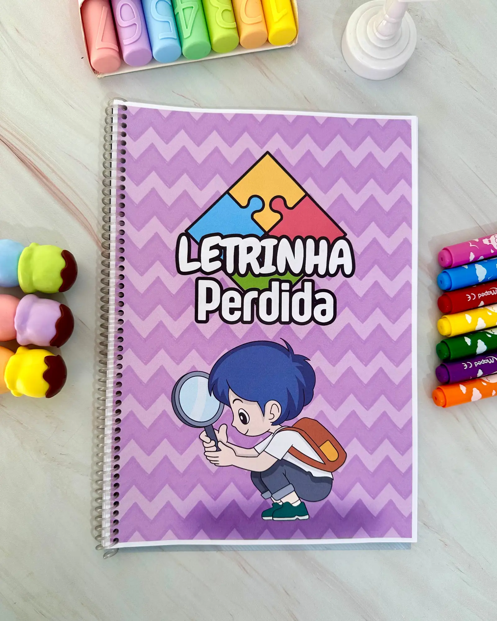 Capa de Apostila Letrinha do Dia – PDF para Imprimir | Alfabetização
