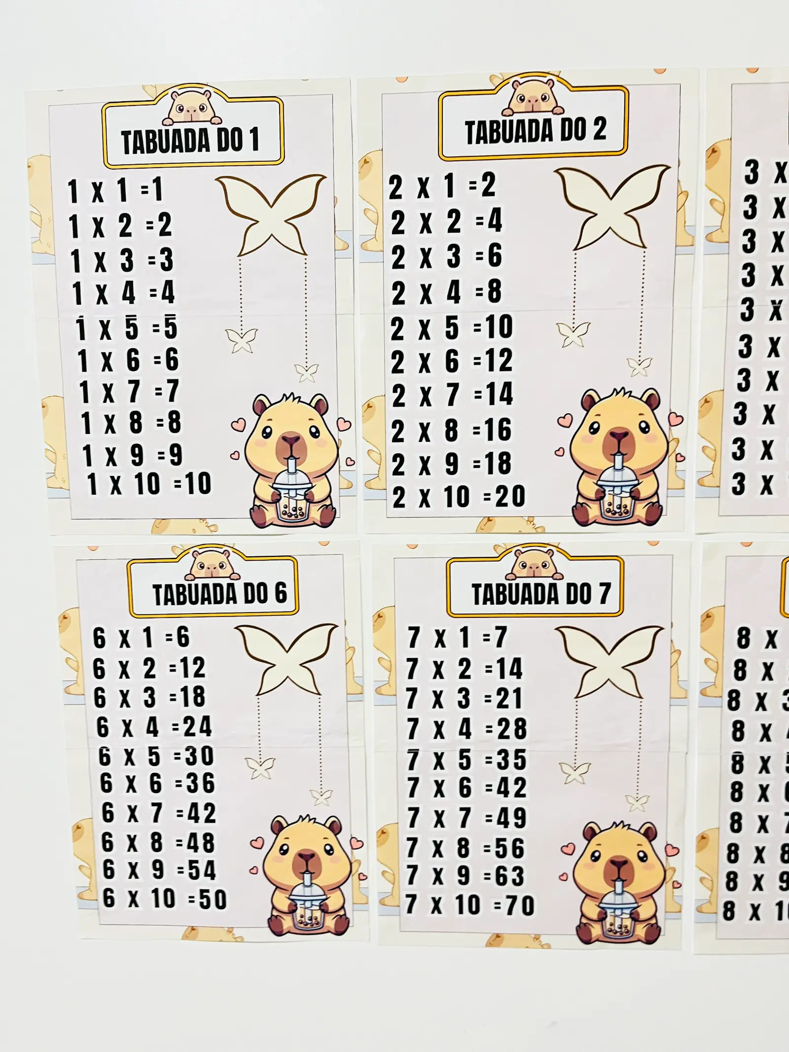 Imagem da galeria 1 de TABUADA DIVERTIDA 1 AO 10 – TEMA CAPIVARAS - MULTIPLICAÇÃO - Revenda