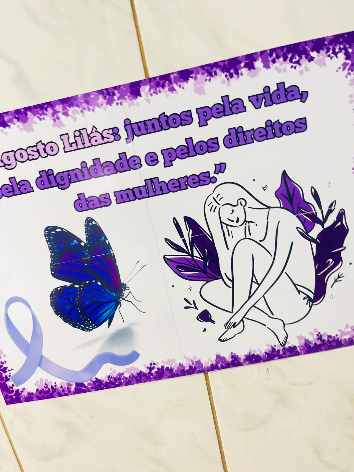 Imagem da galeria 1 de Painel Agosto Lilás para Revenda – PDF para Imprimir