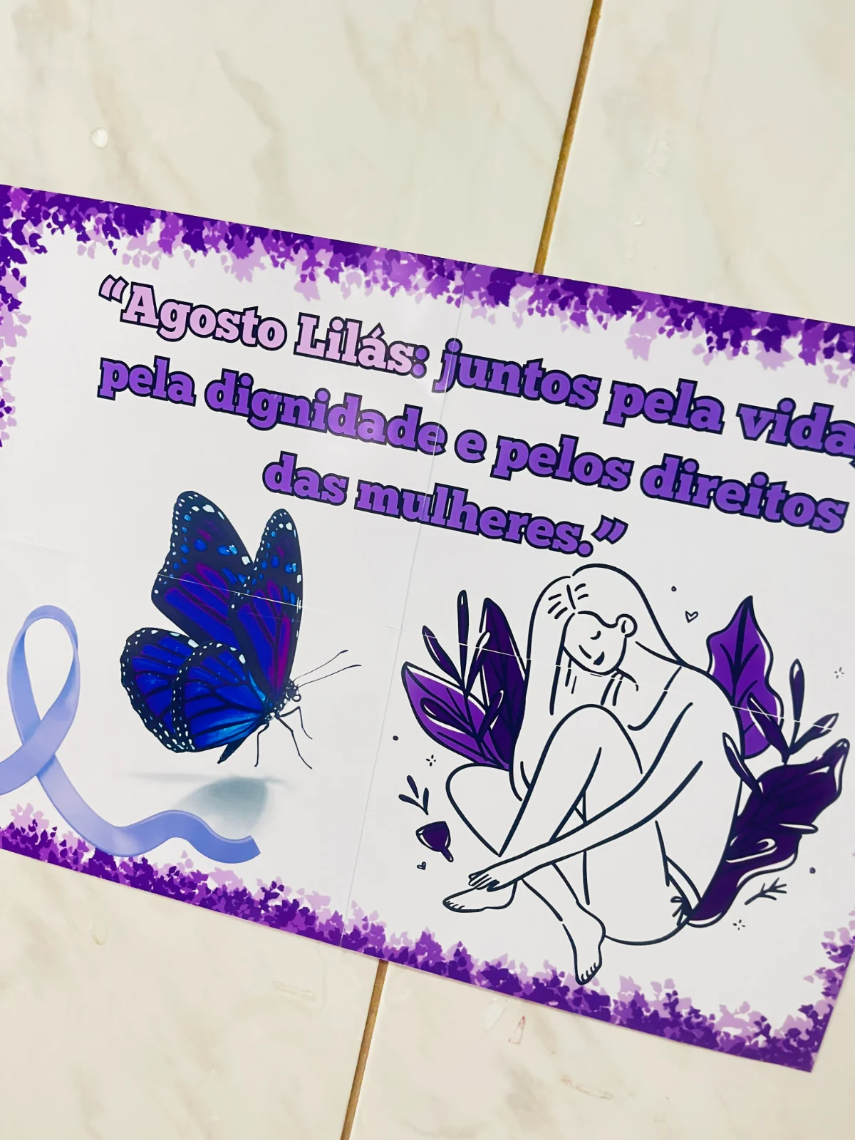 Imagem da galeria 2 de Painel Agosto Lilás para Revenda – PDF para Imprimir