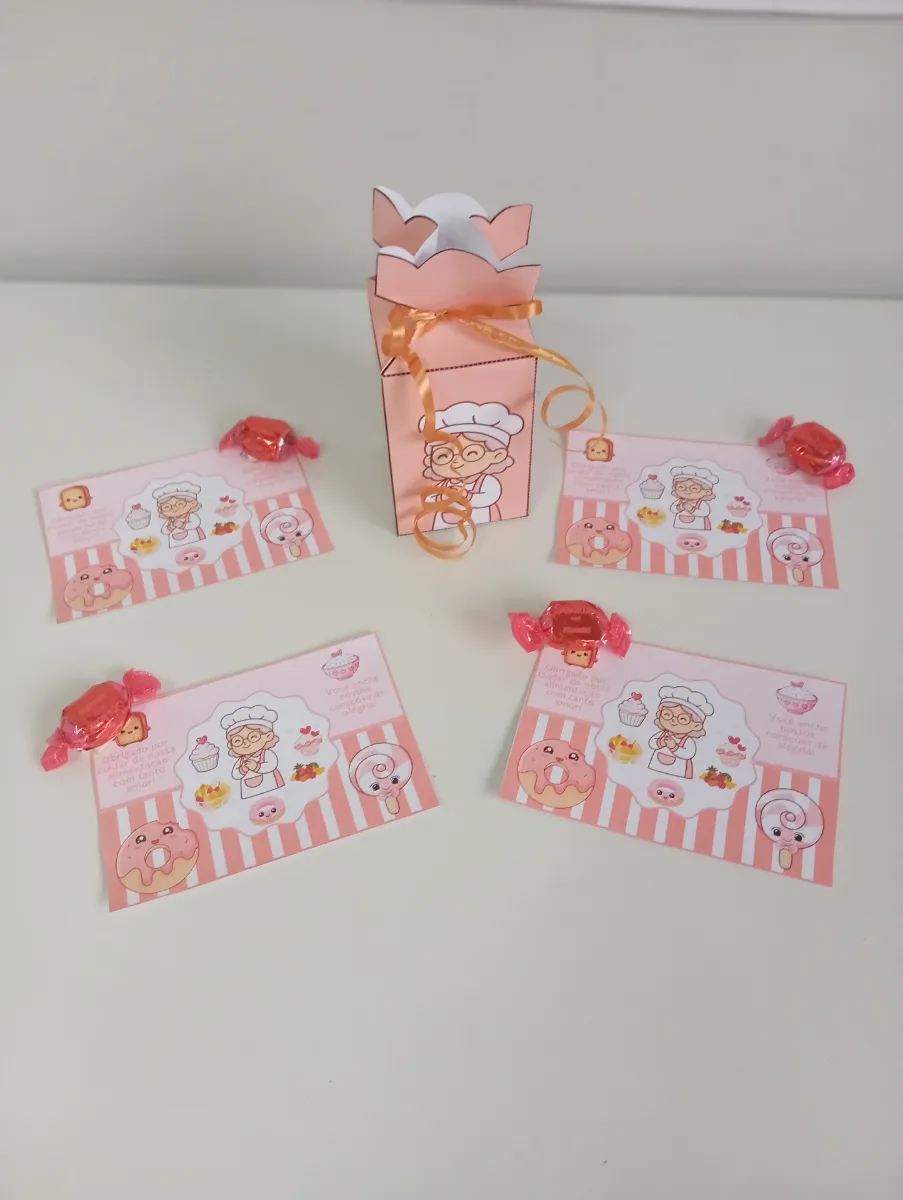 Imagem da galeria 1 de KIT DIA DA MERENDEIRA — PAINEL + CARTÃOZINHO + CAIXINHA