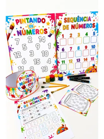Capa do material: PINTANDO OS NÚMEROS -  Recurso Lúdico