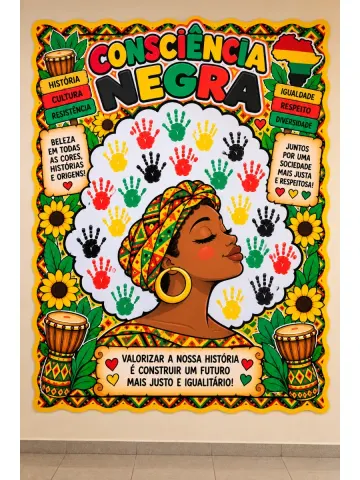 Capa do material: Painel Interativo – Consciência Negra 🖤