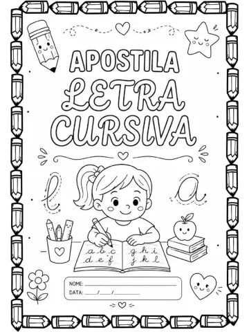 Capa do material: Apostila Completa – Letra Cursiva - 1º e 2º Ano | Reforço Escolar