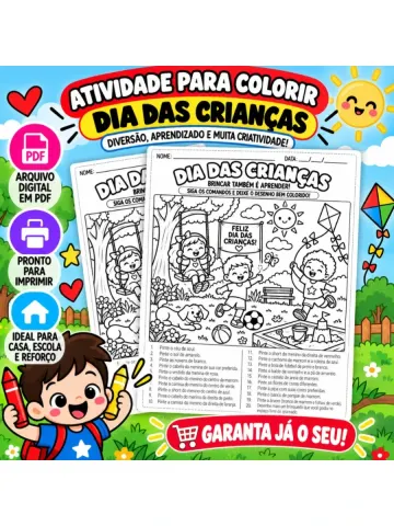 Capa do material: Dia das crianças  / O mestre mandou! Atividade para colorir