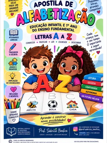 Capa do material: Apostila de Alfabetização – Letras A a Z com Atividades Lúdicas