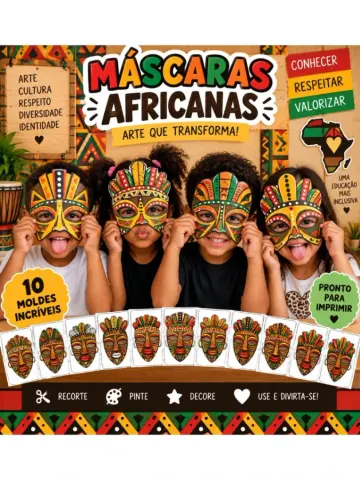 Capa do material: KIT MÁSCARAS AFRICANAS ✨🌍