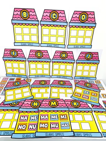 Capa do material: Casinhas das Sílabas – Atividade de Alfabetização para Imprimir