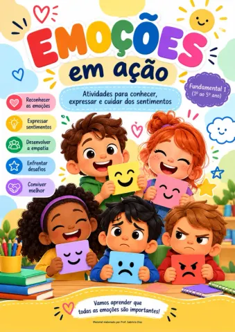 Capa do material: Emoções em Ação – Atividades de Educação Emocional para Fundamental 1