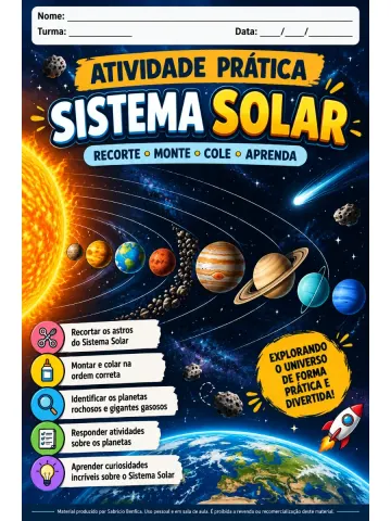 Capa do material: Sistema Solar –30 Atividade de Ciências para 9º Ano