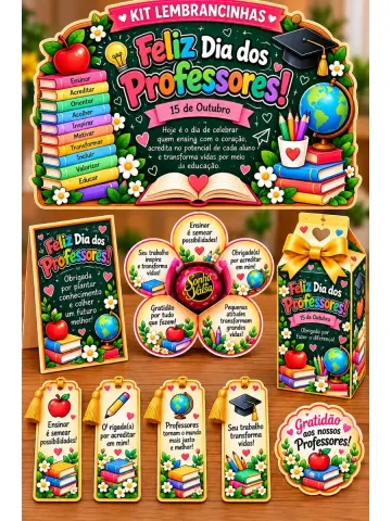 Capa do material: Dia dos Professores kit Lembrancinhas – PDF Educação Infantil