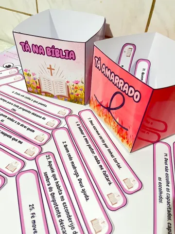 Capa do material: Tá na Bíblia ou Tá Amarrado?" – O Jogo Divertido para Ensinar a Palavra de Deus! ✨📖