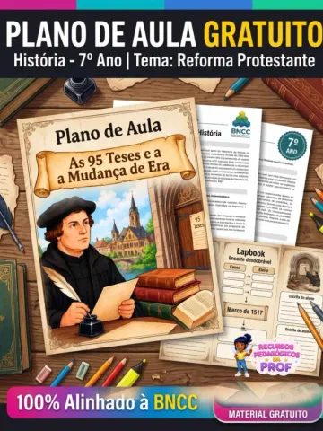 Capa do material: PLANO DE AULA GRATUITO: A Reforma Protestante - 7º Ano