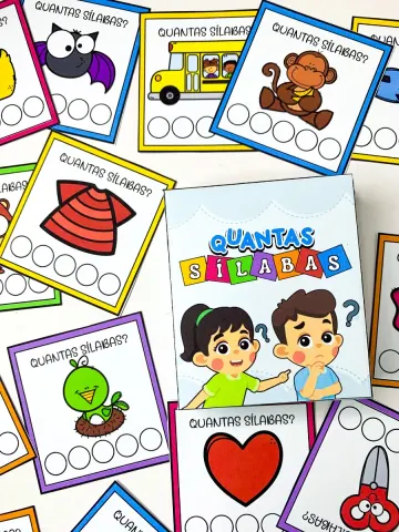 Capa do material: Quantas Sílabas? – 48 Fichas para Consciência Fonológica e Alfabetização